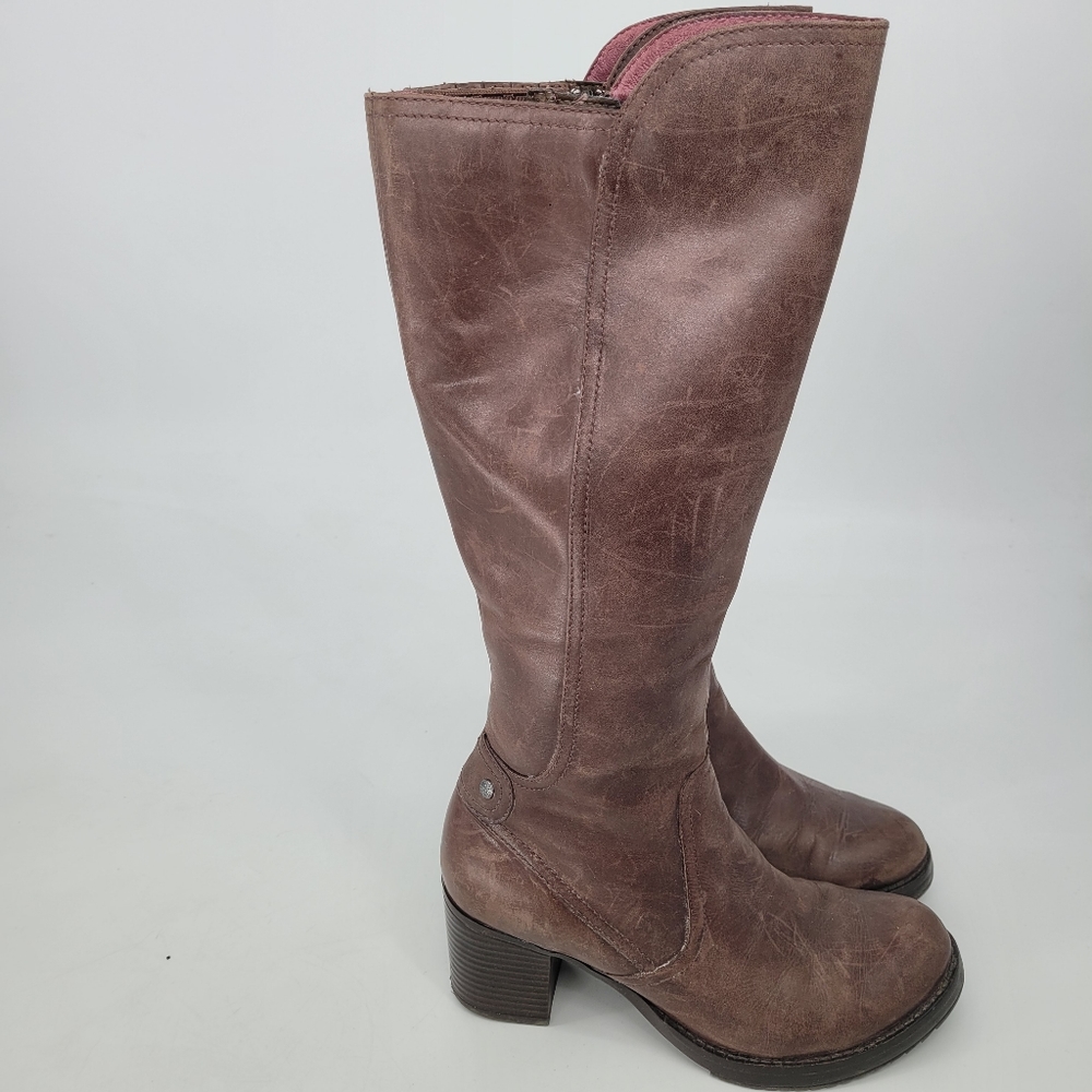 Dansko tall heel brown leather boots size 37 US 6.5 - 7